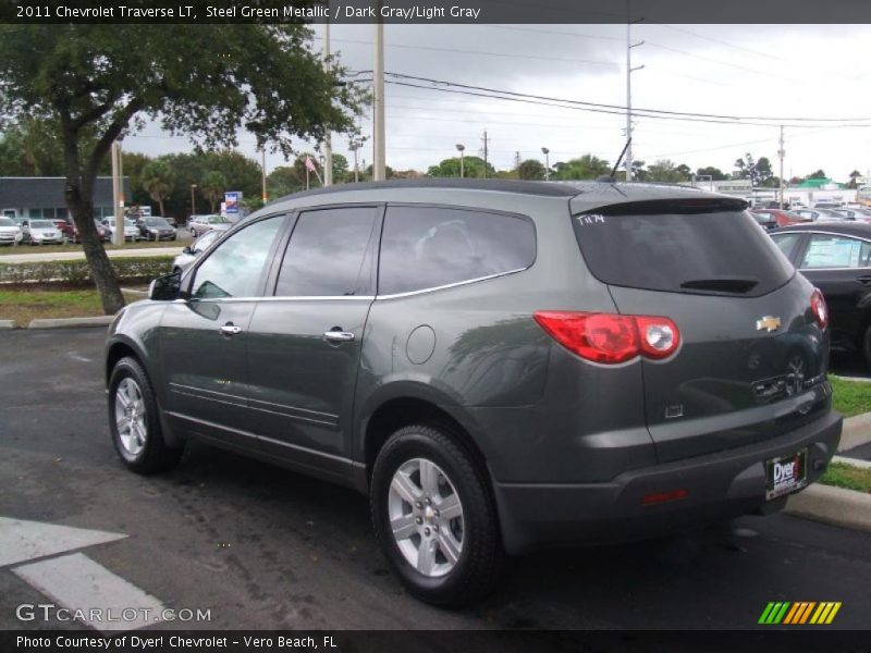 Steel Green Metallic / Dark Gray/Light Gray 2011 Chevrolet Traverse LT