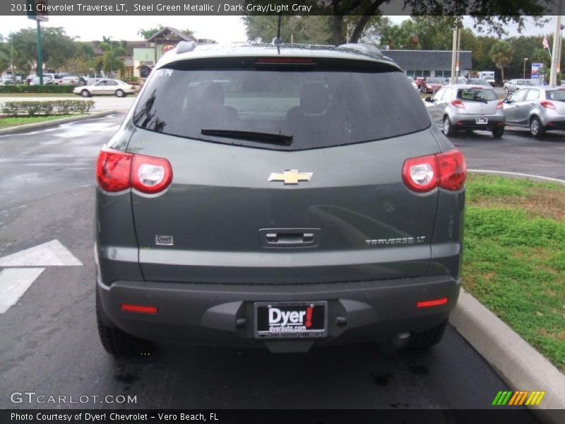 Steel Green Metallic / Dark Gray/Light Gray 2011 Chevrolet Traverse LT