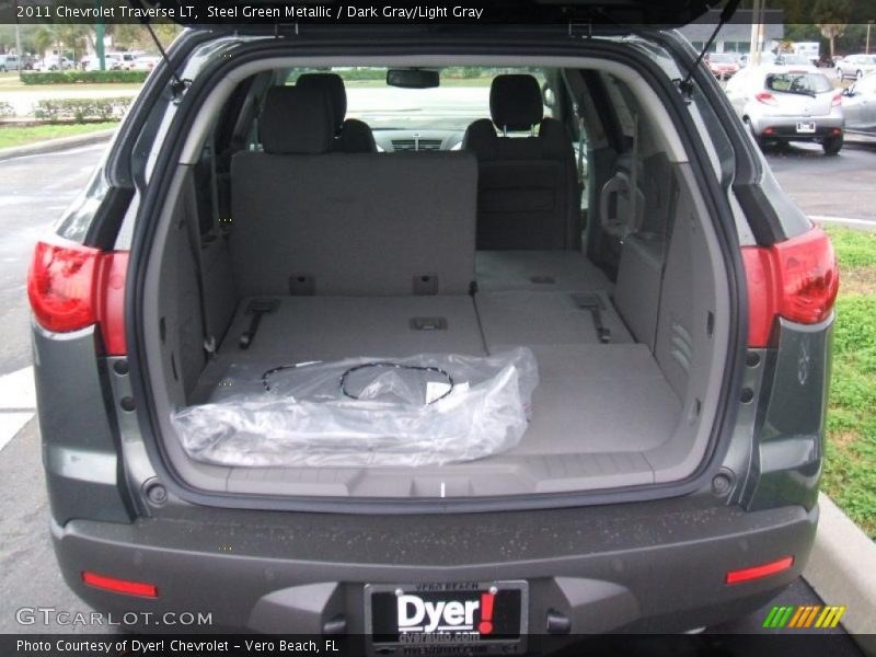 Steel Green Metallic / Dark Gray/Light Gray 2011 Chevrolet Traverse LT