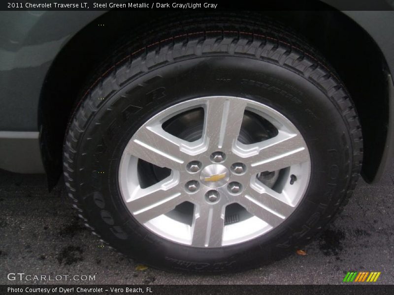 Steel Green Metallic / Dark Gray/Light Gray 2011 Chevrolet Traverse LT