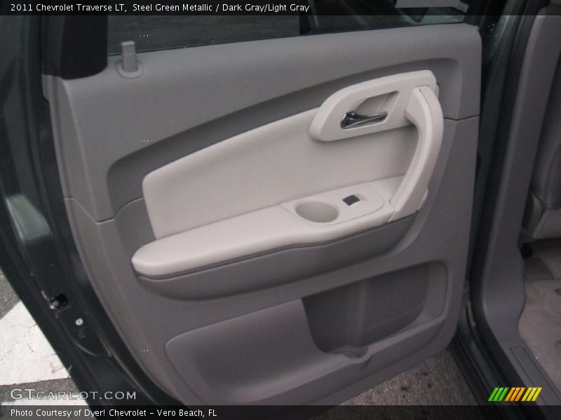 Steel Green Metallic / Dark Gray/Light Gray 2011 Chevrolet Traverse LT