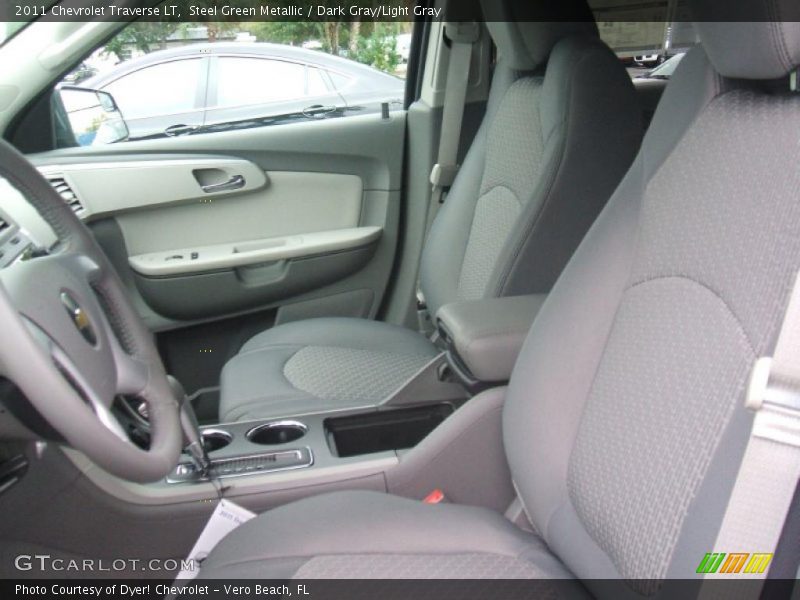 Steel Green Metallic / Dark Gray/Light Gray 2011 Chevrolet Traverse LT