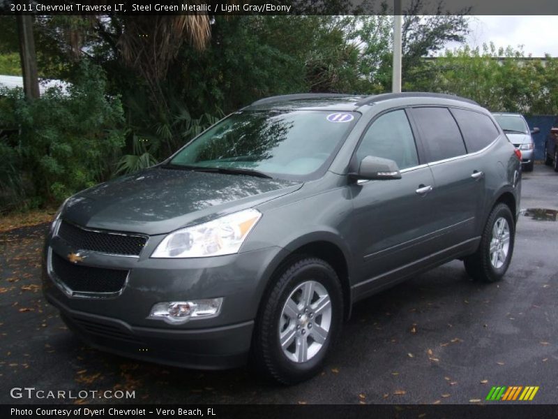 Steel Green Metallic / Light Gray/Ebony 2011 Chevrolet Traverse LT