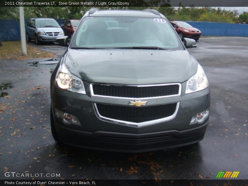 Steel Green Metallic / Light Gray/Ebony 2011 Chevrolet Traverse LT