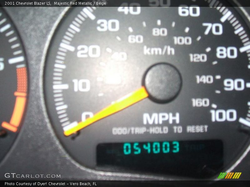 Majestic Red Metallic / Beige 2001 Chevrolet Blazer LS