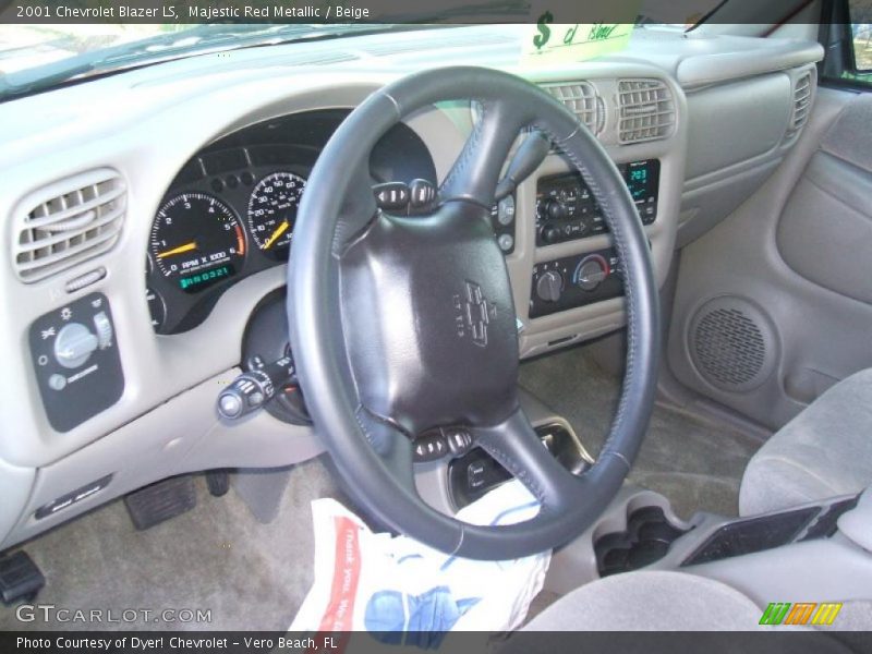 Majestic Red Metallic / Beige 2001 Chevrolet Blazer LS