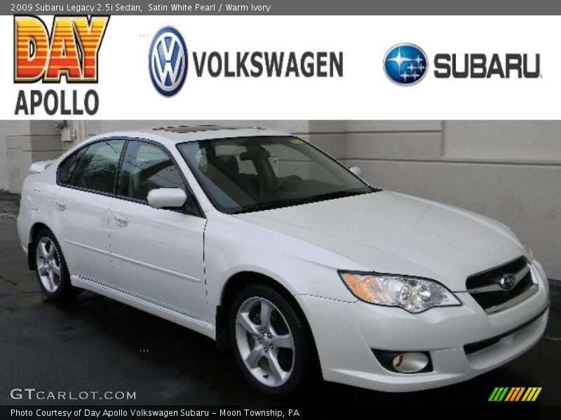Satin White Pearl / Warm Ivory 2009 Subaru Legacy 2.5i Sedan