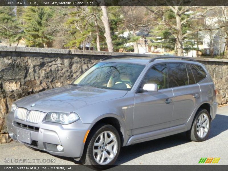 Silver Grey Metallic / Sand Beige 2007 BMW X3 3.0si