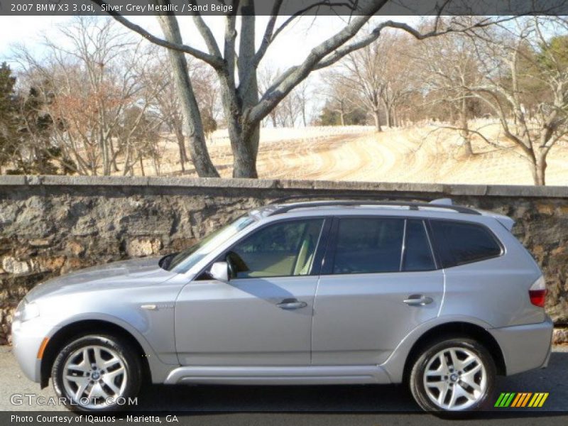 Silver Grey Metallic / Sand Beige 2007 BMW X3 3.0si