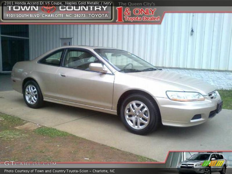 Naples Gold Metallic / Ivory 2001 Honda Accord EX V6 Coupe