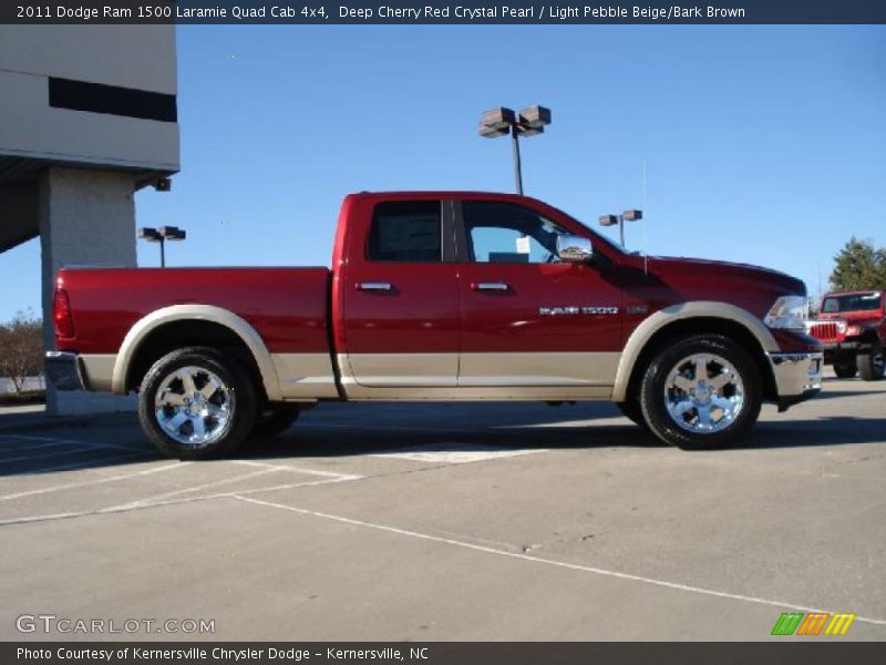 Deep Cherry Red Crystal Pearl / Light Pebble Beige/Bark Brown 2011 Dodge Ram 1500 Laramie Quad Cab 4x4