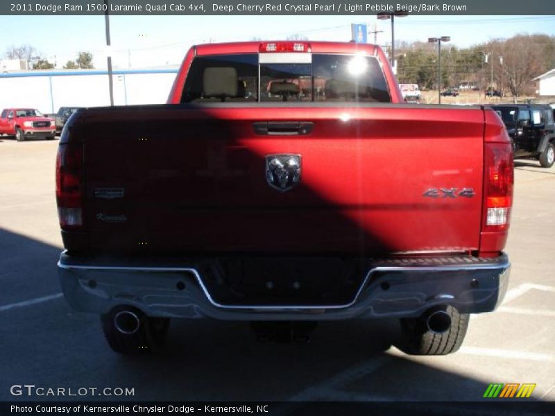 Deep Cherry Red Crystal Pearl / Light Pebble Beige/Bark Brown 2011 Dodge Ram 1500 Laramie Quad Cab 4x4