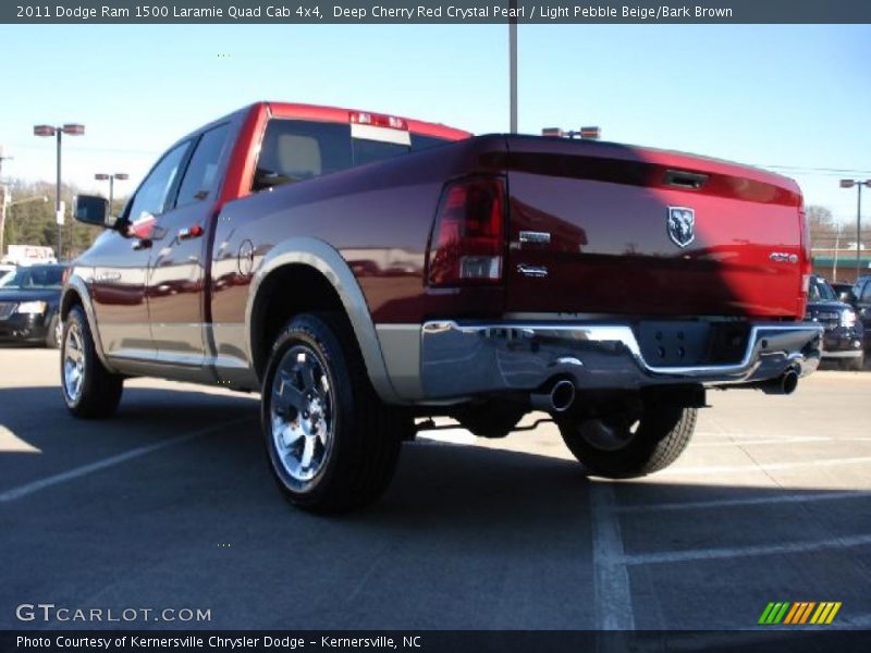 Deep Cherry Red Crystal Pearl / Light Pebble Beige/Bark Brown 2011 Dodge Ram 1500 Laramie Quad Cab 4x4