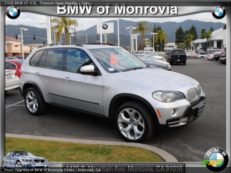 Titanium Silver Metallic / Grey 2008 BMW X5 4.8i