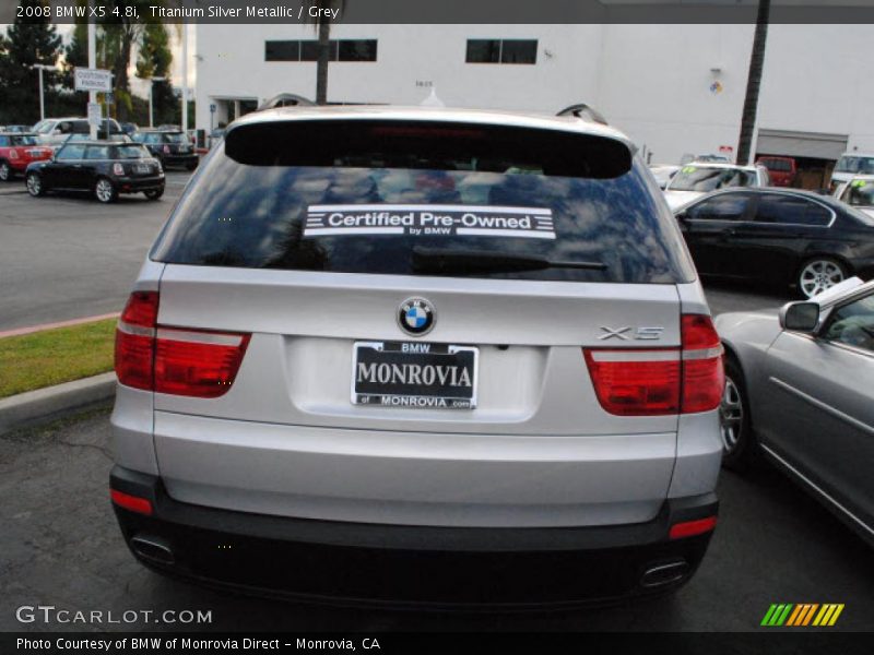 Titanium Silver Metallic / Grey 2008 BMW X5 4.8i