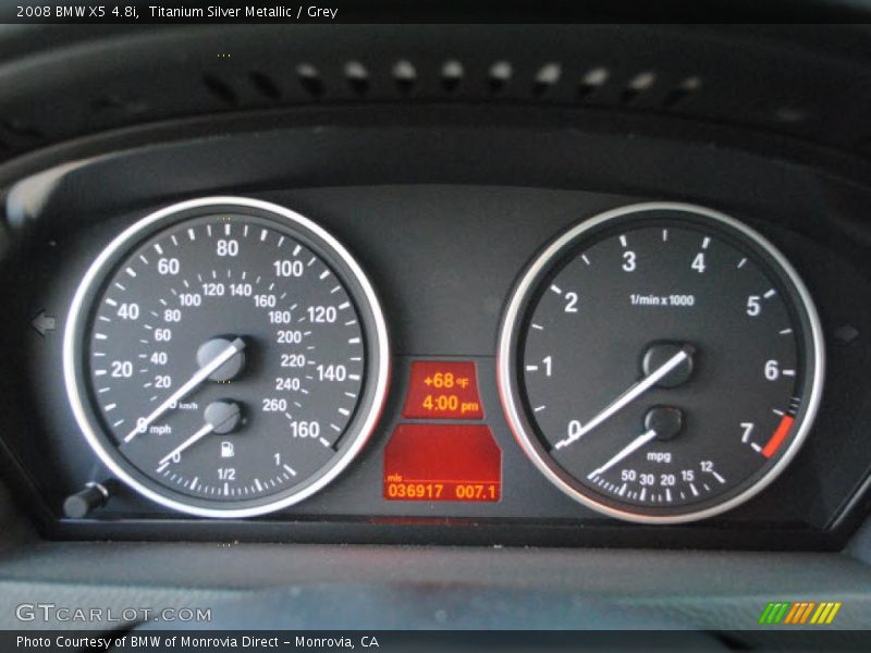 Titanium Silver Metallic / Grey 2008 BMW X5 4.8i