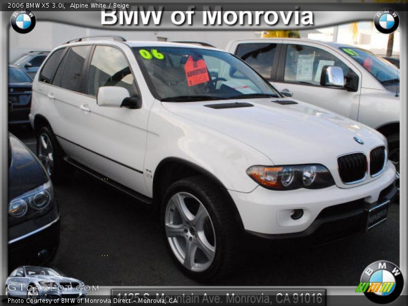 Alpine White / Beige 2006 BMW X5 3.0i