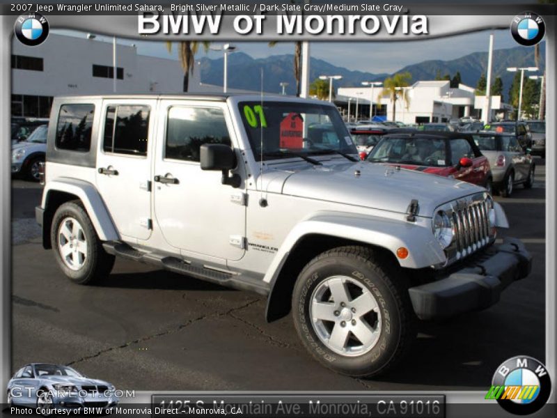 Bright Silver Metallic / Dark Slate Gray/Medium Slate Gray 2007 Jeep Wrangler Unlimited Sahara