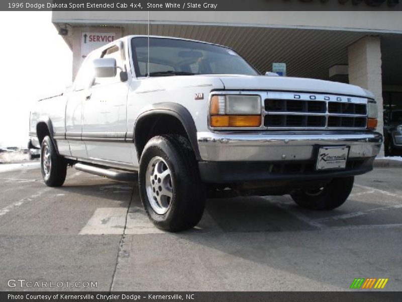 Stone White / Slate Gray 1996 Dodge Dakota Sport Extended Cab 4x4