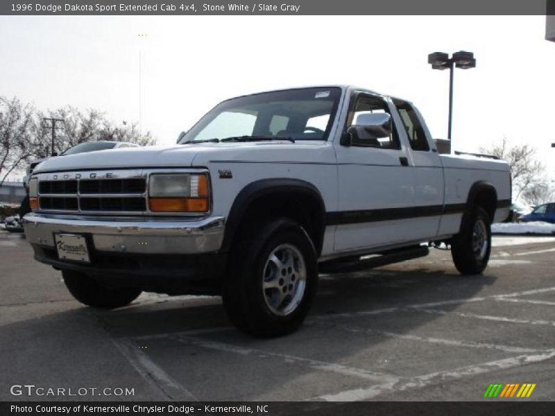 Stone White / Slate Gray 1996 Dodge Dakota Sport Extended Cab 4x4