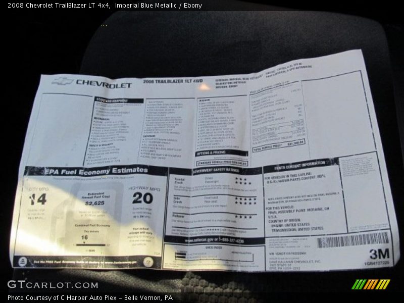 Imperial Blue Metallic / Ebony 2008 Chevrolet TrailBlazer LT 4x4