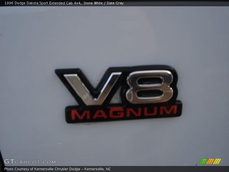 Stone White / Slate Gray 1996 Dodge Dakota Sport Extended Cab 4x4