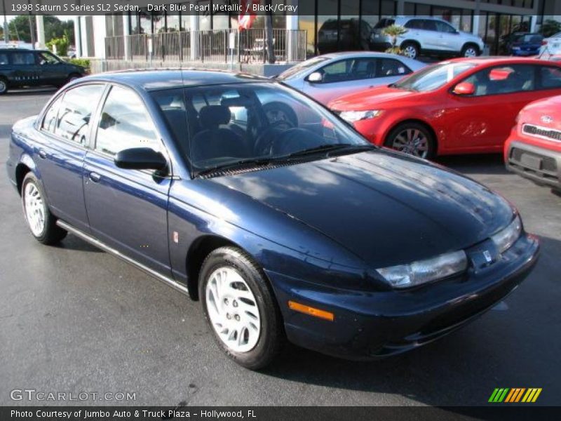 Dark Blue Pearl Metallic / Black/Gray 1998 Saturn S Series SL2 Sedan