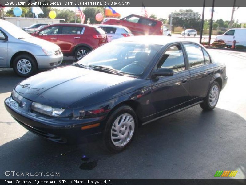 Dark Blue Pearl Metallic / Black/Gray 1998 Saturn S Series SL2 Sedan