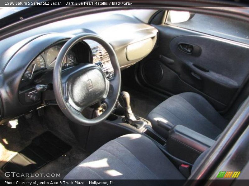 Dark Blue Pearl Metallic / Black/Gray 1998 Saturn S Series SL2 Sedan