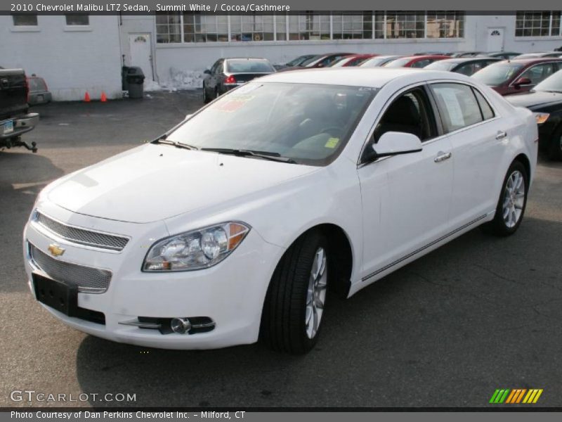 Summit White / Cocoa/Cashmere 2010 Chevrolet Malibu LTZ Sedan