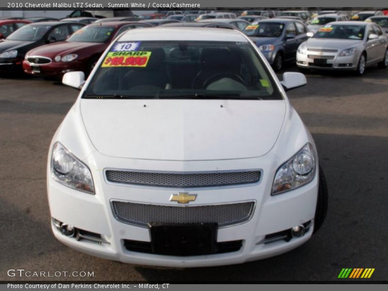 Summit White / Cocoa/Cashmere 2010 Chevrolet Malibu LTZ Sedan