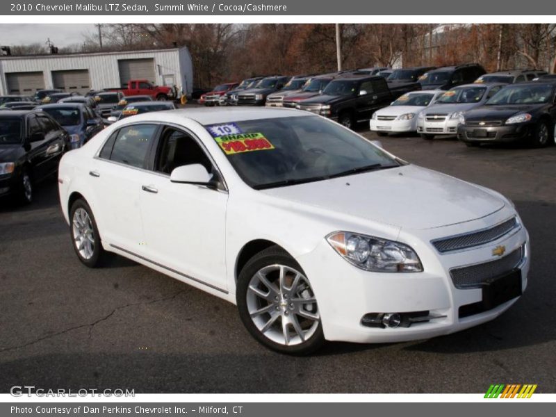Summit White / Cocoa/Cashmere 2010 Chevrolet Malibu LTZ Sedan