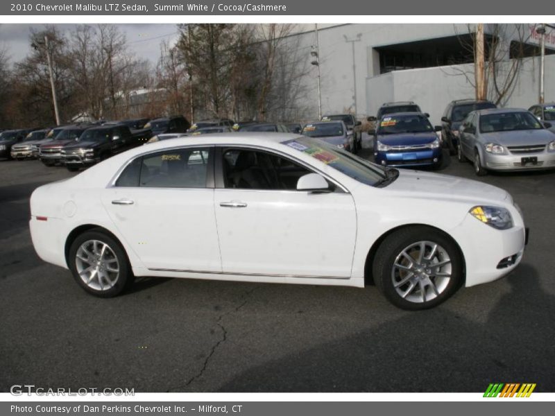 Summit White / Cocoa/Cashmere 2010 Chevrolet Malibu LTZ Sedan