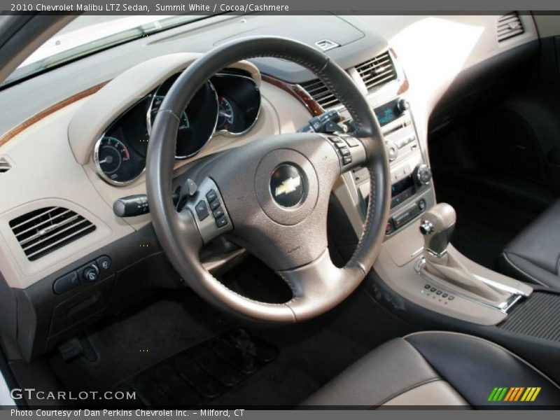 Summit White / Cocoa/Cashmere 2010 Chevrolet Malibu LTZ Sedan