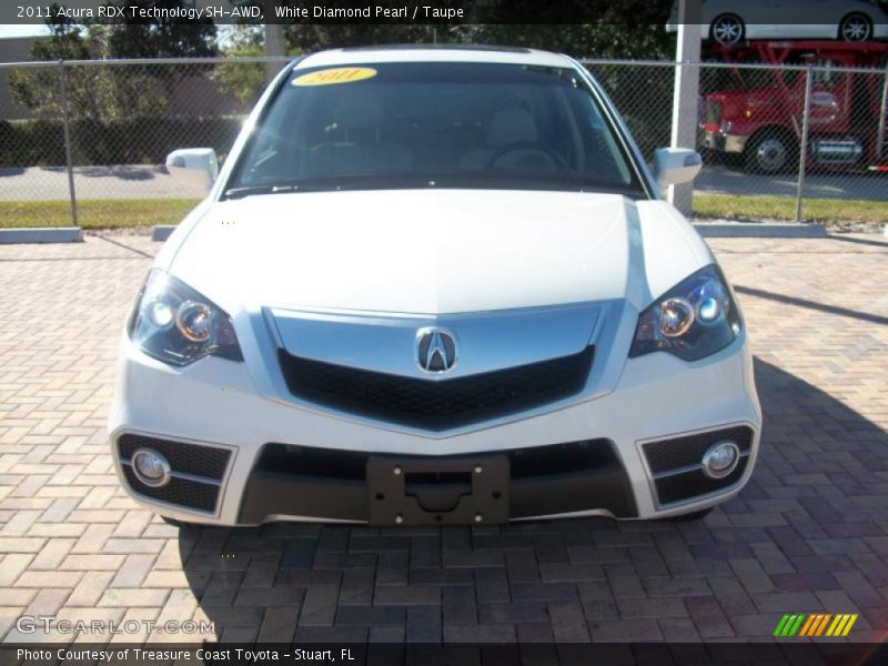 White Diamond Pearl / Taupe 2011 Acura RDX Technology SH-AWD
