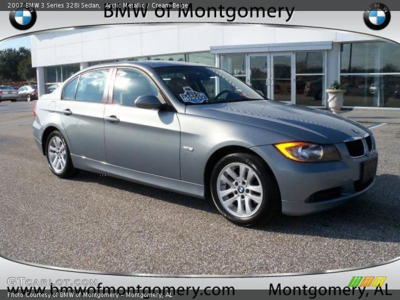 Arctic Metallic / Cream Beige 2007 BMW 3 Series 328i Sedan