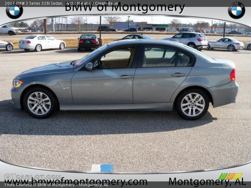 Arctic Metallic / Cream Beige 2007 BMW 3 Series 328i Sedan