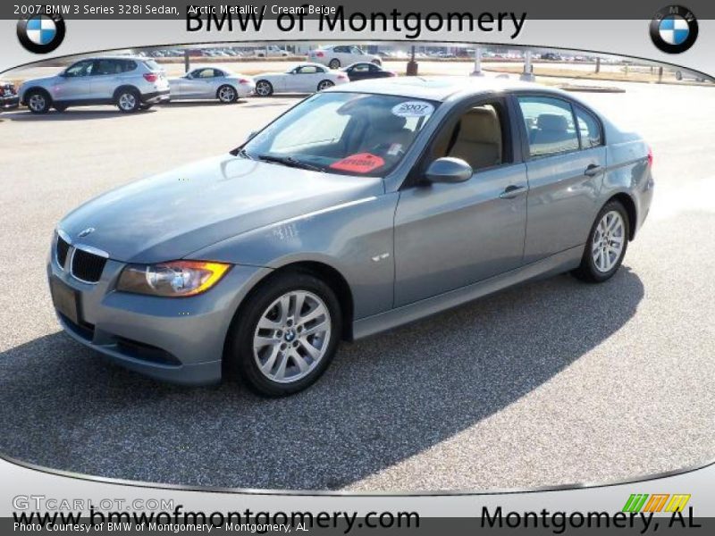 Arctic Metallic / Cream Beige 2007 BMW 3 Series 328i Sedan