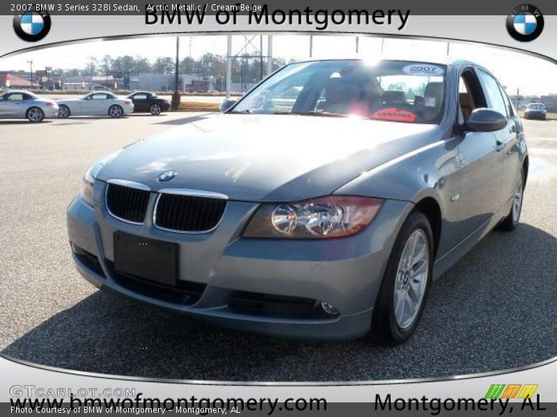 Arctic Metallic / Cream Beige 2007 BMW 3 Series 328i Sedan