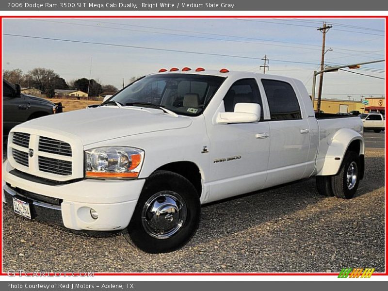 Bright White / Medium Slate Gray 2006 Dodge Ram 3500 SLT Mega Cab Dually