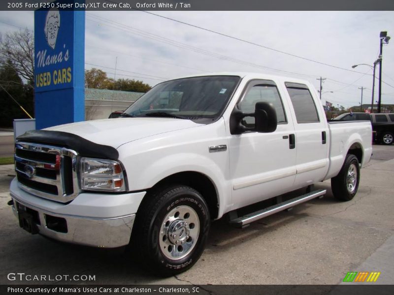 Oxford White / Tan 2005 Ford F250 Super Duty XLT Crew Cab
