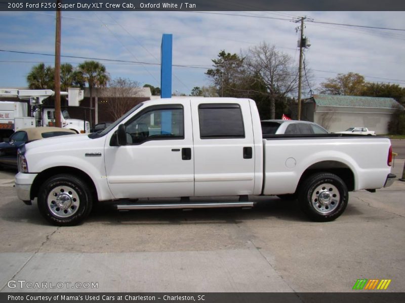 Oxford White / Tan 2005 Ford F250 Super Duty XLT Crew Cab