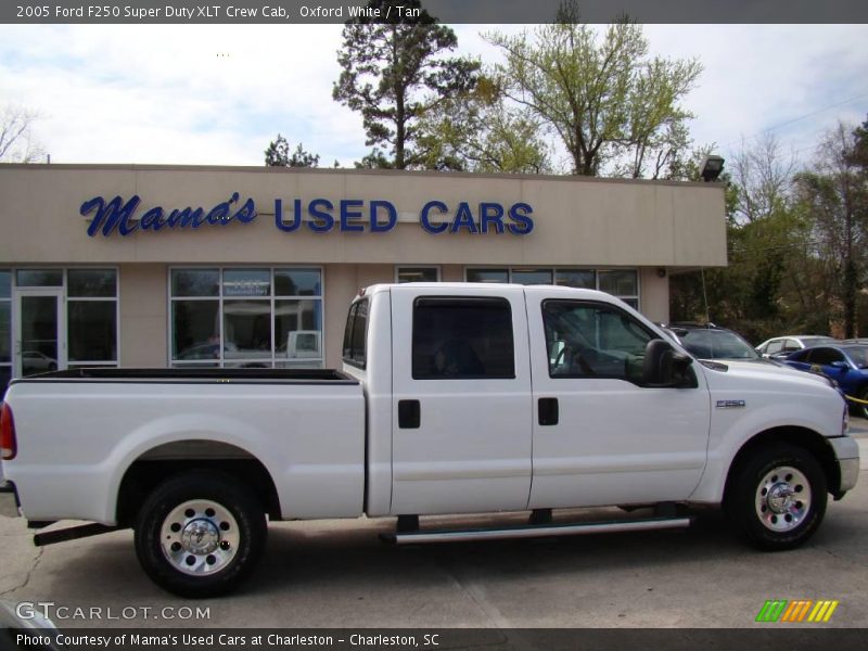 Oxford White / Tan 2005 Ford F250 Super Duty XLT Crew Cab