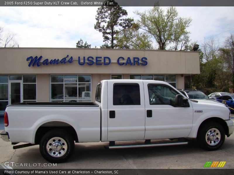 Oxford White / Tan 2005 Ford F250 Super Duty XLT Crew Cab