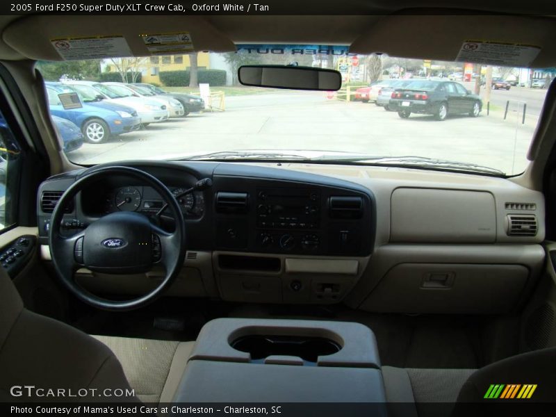 Oxford White / Tan 2005 Ford F250 Super Duty XLT Crew Cab