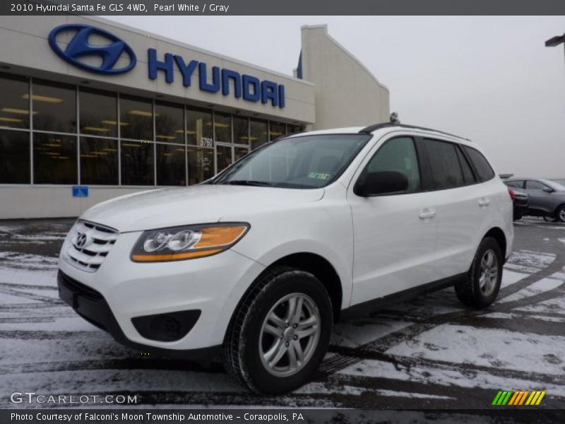 Pearl White / Gray 2010 Hyundai Santa Fe GLS 4WD