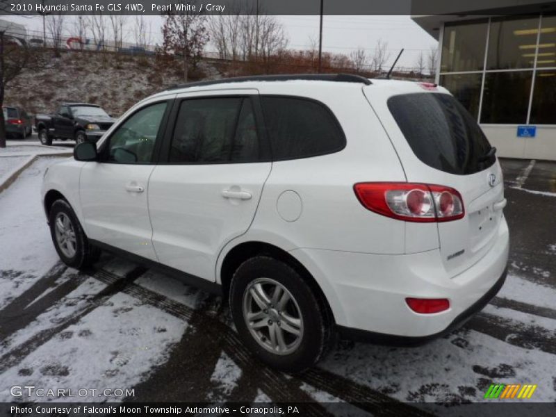 Pearl White / Gray 2010 Hyundai Santa Fe GLS 4WD