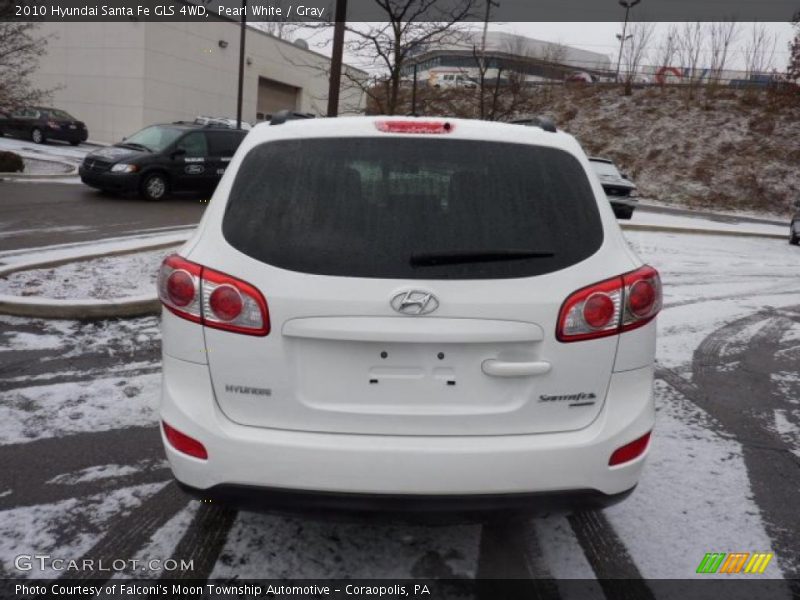 Pearl White / Gray 2010 Hyundai Santa Fe GLS 4WD