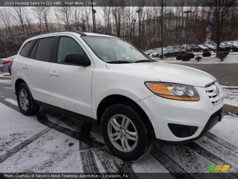 Pearl White / Gray 2010 Hyundai Santa Fe GLS 4WD