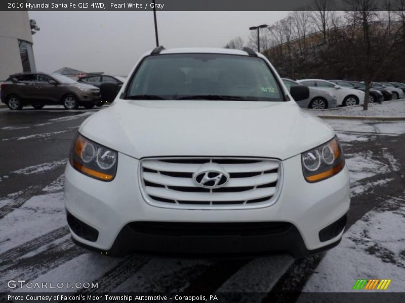 Pearl White / Gray 2010 Hyundai Santa Fe GLS 4WD